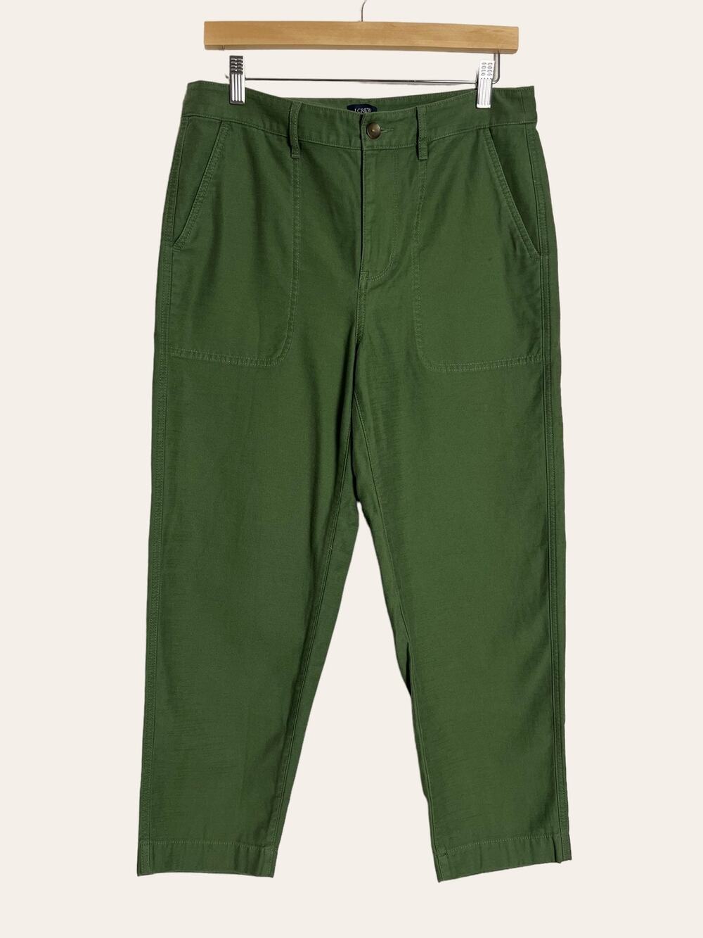 J.Crew Utility Chino Taper Straight Green Casual Pants Size 8